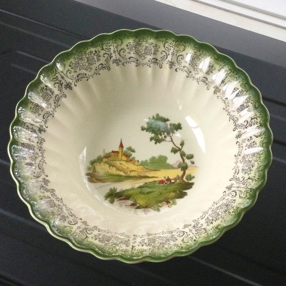 Beautiful vintage American Limoges bowl, Platinum French Chateau, warranted PLAD - Picture 2 of 7